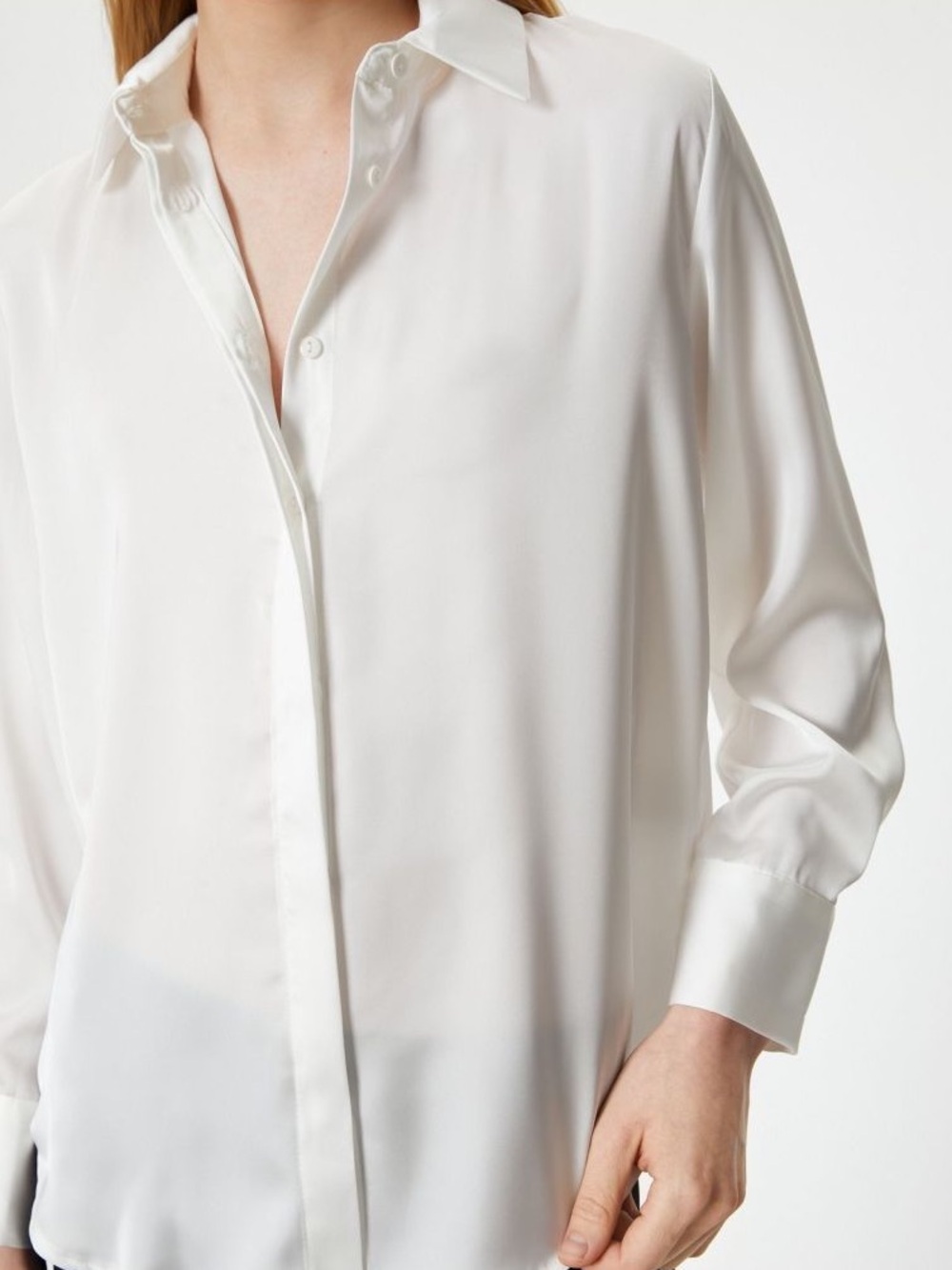 Missguided Oversized White Satin Button Up Shirt